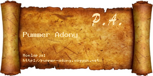 Pummer Adony névjegykártya